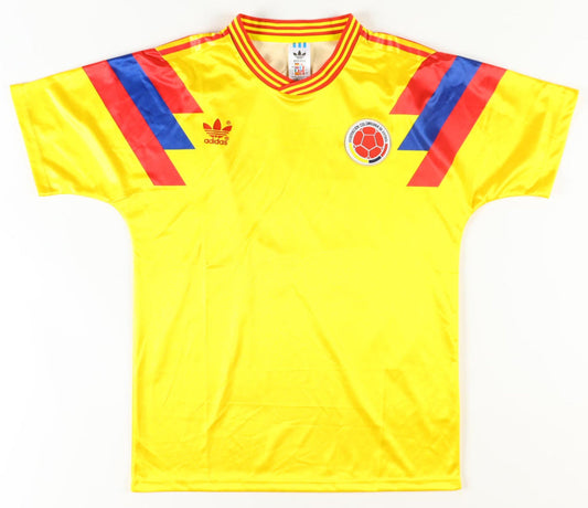 Carlos El Pibe Valderrama Signed Adidas Colombia Jersey JSA certified