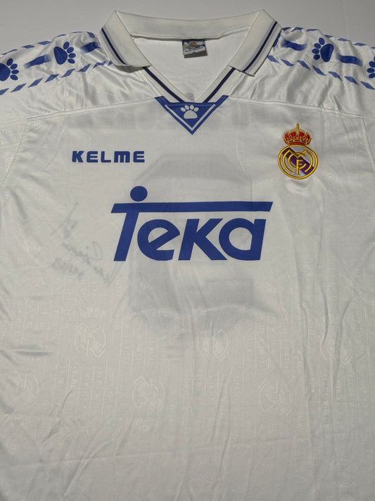 Hugo Sanchez signed Real Madrid jersey